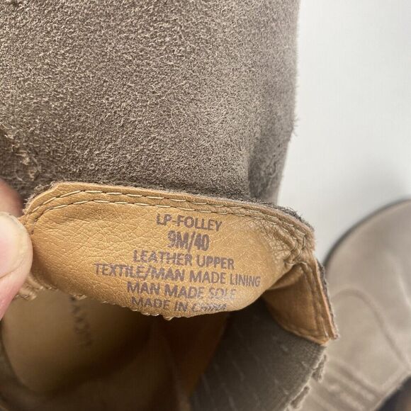 Lucky Brand Ankle Boot, Women's Folley Light Taupe Suede Leather Ankle Boot Sz 9 - Picture 11 of 16